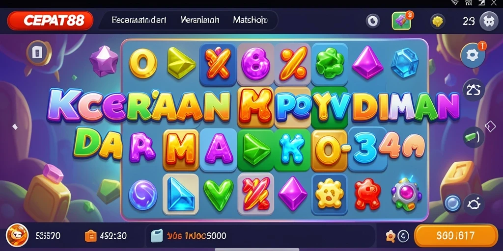 Tampilan gameplay <strong>CEPAT88</strong> yang seru dalam aksi Match-3.