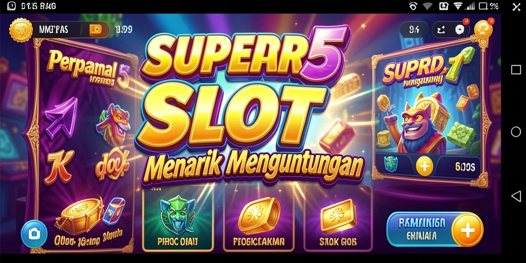 Tampilan menarik dari gameplay SUPER5 yang penuh warna.