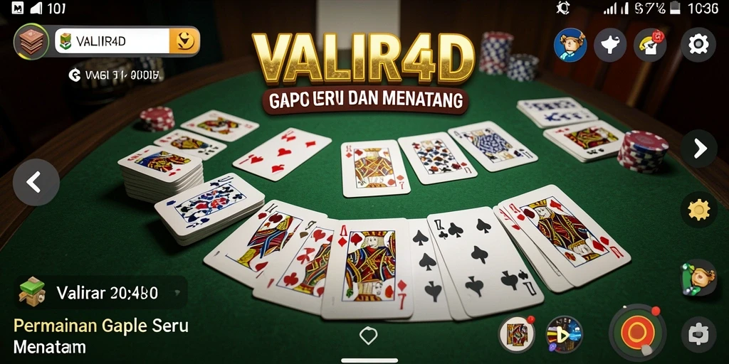 Tampilan gameplay VALIR4D yang menarik saat bermain Gaple.